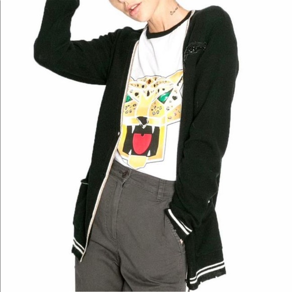 Le Superbe Cashmere Black Panther Cardigan - Picture 2 of 7